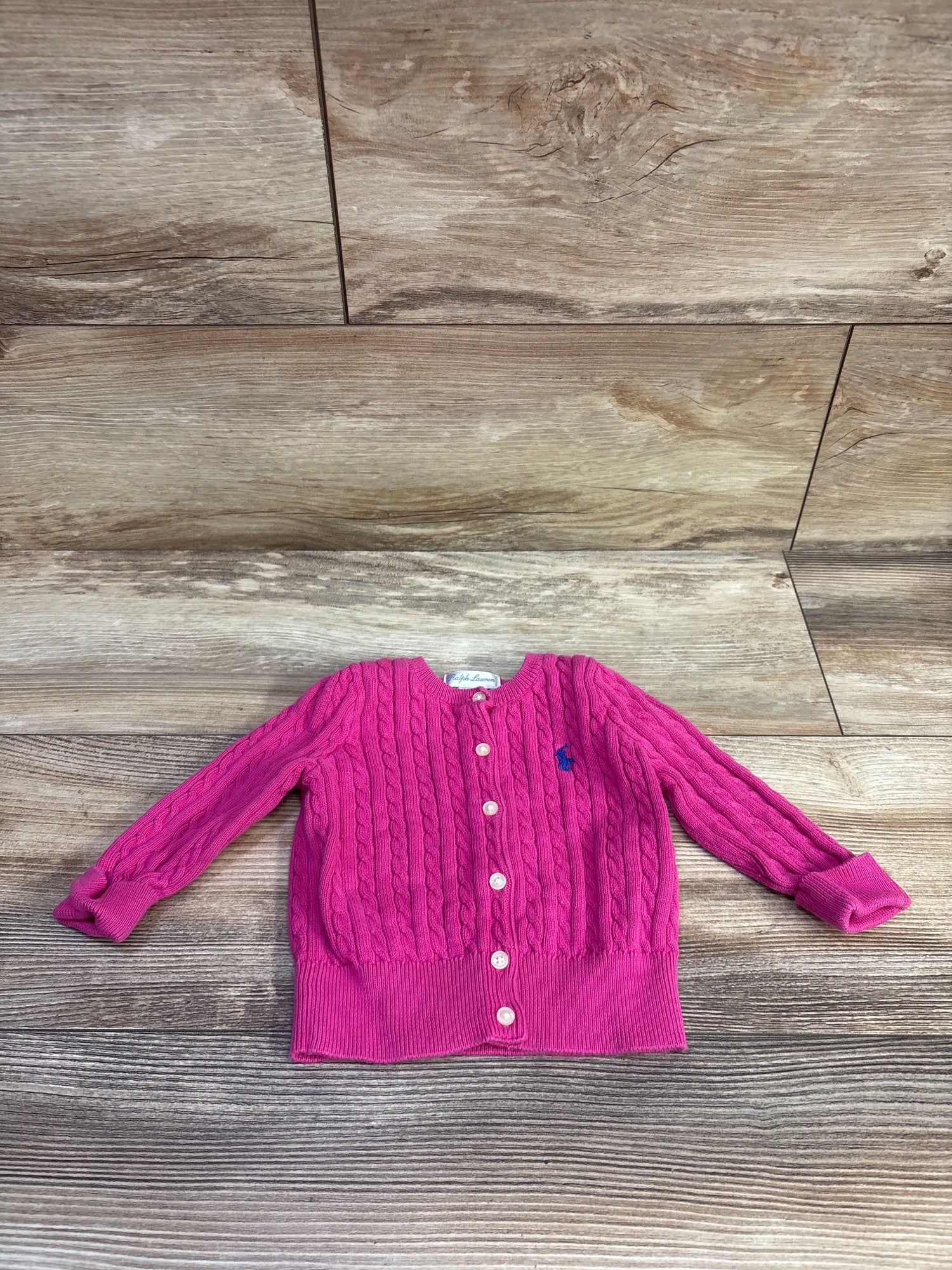 Ralph Lauren Mini-Cable Cardigan Pink sz 9m