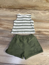 Cat & Jack 2pc Ribbed Tank Top & Shorts Set White sz Newborn