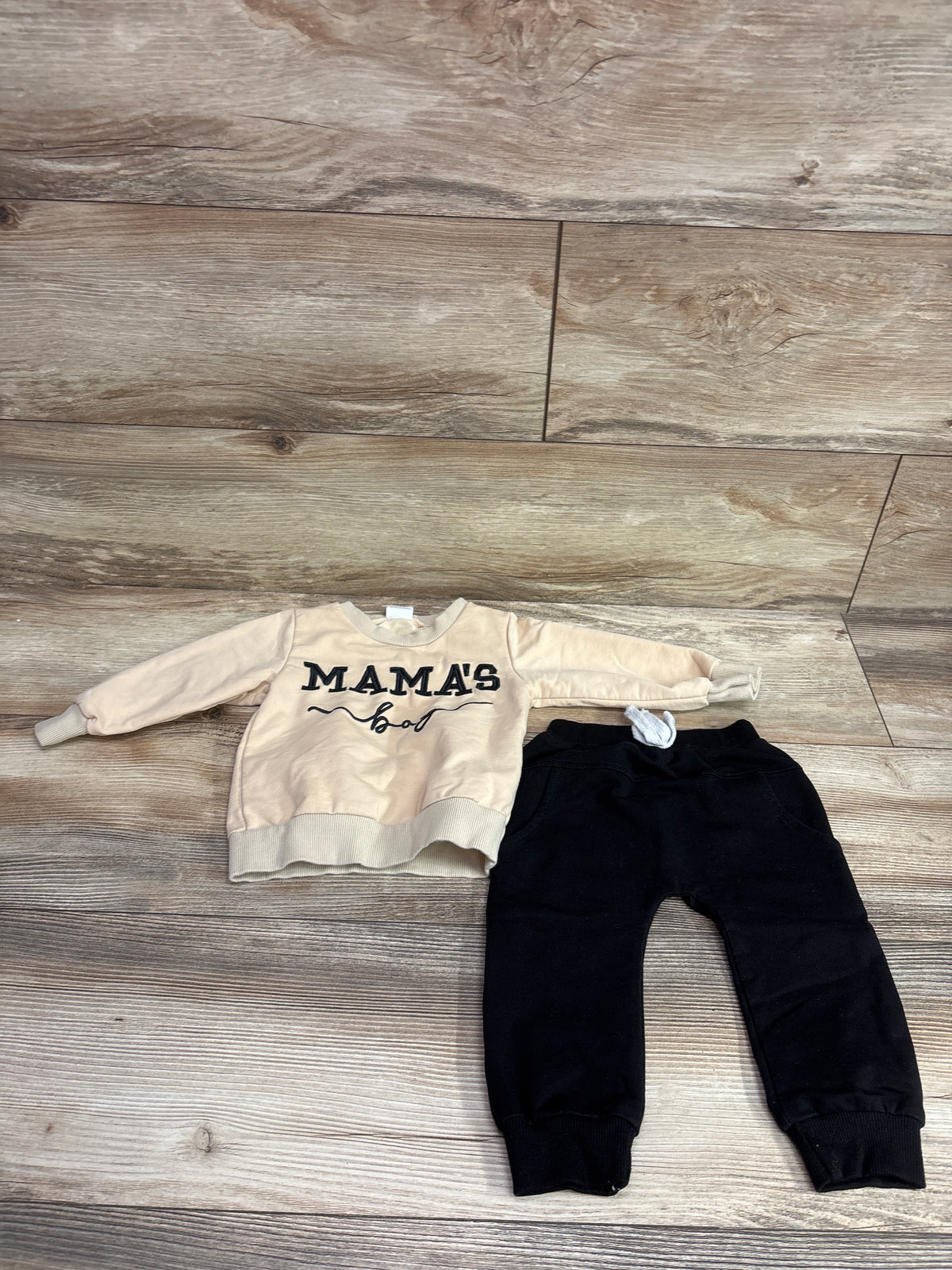 BeQeuewll 2pc Mama's Boy Sweatshirt & Joggers Set Tan sz 6-12m