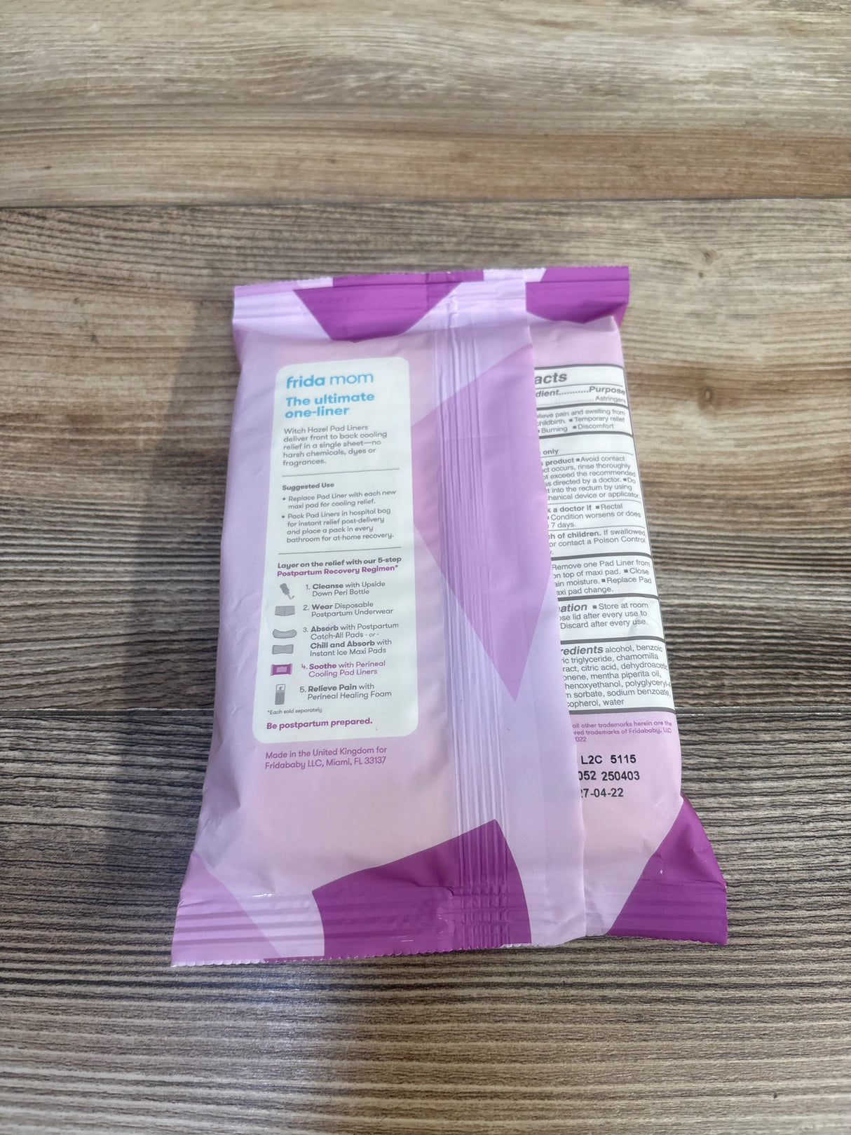 NEW Frida Mom Perineal Witch Hazel Cooling Pad Liners - 24ct