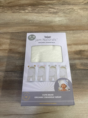 Jam Naturals organic essentials Cute Bear swaddle wrap for 3-6 months baby, soft organic fabric