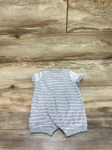 Carter's Striped Shortie Romper Grey sz Newborn