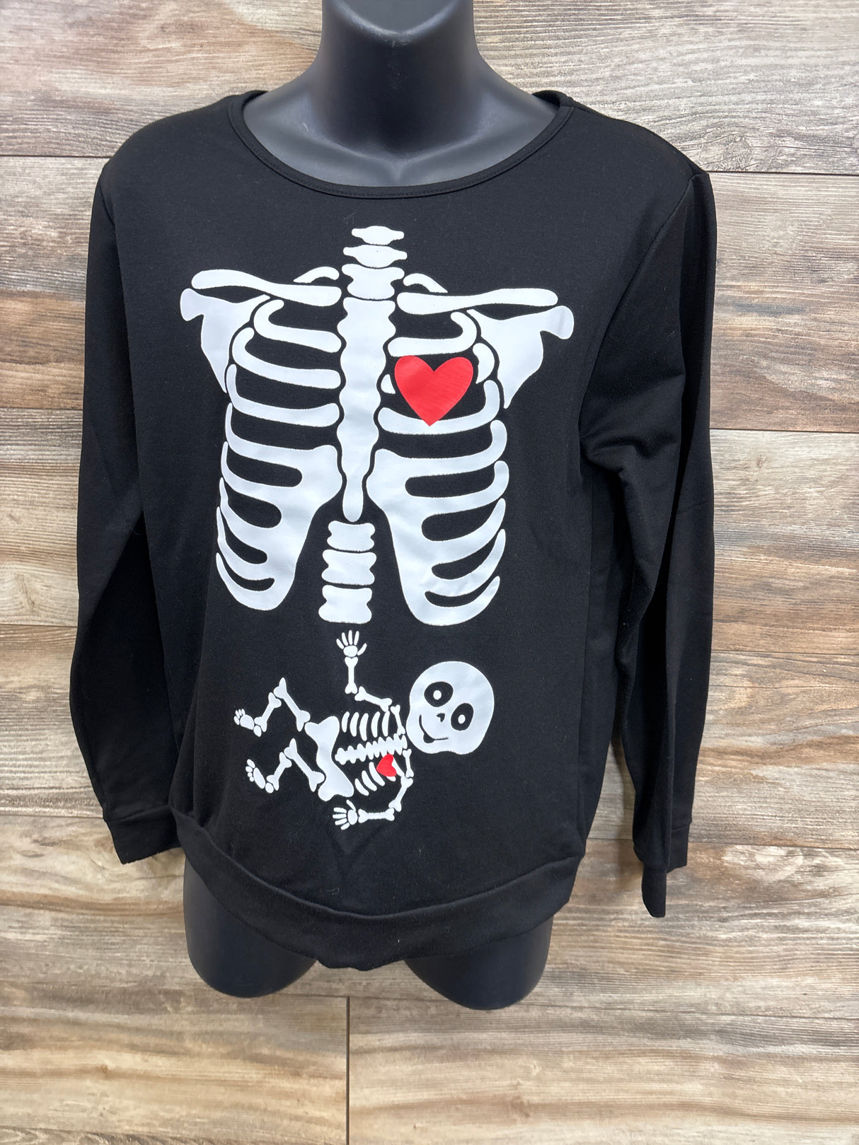 Maternity Skeleton Pull Over Sweater Black sz Small