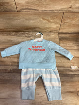 NEW Cat & Jack 2pc Quilted Happy Together Shirt & Pants Set Blue sz 0-3m