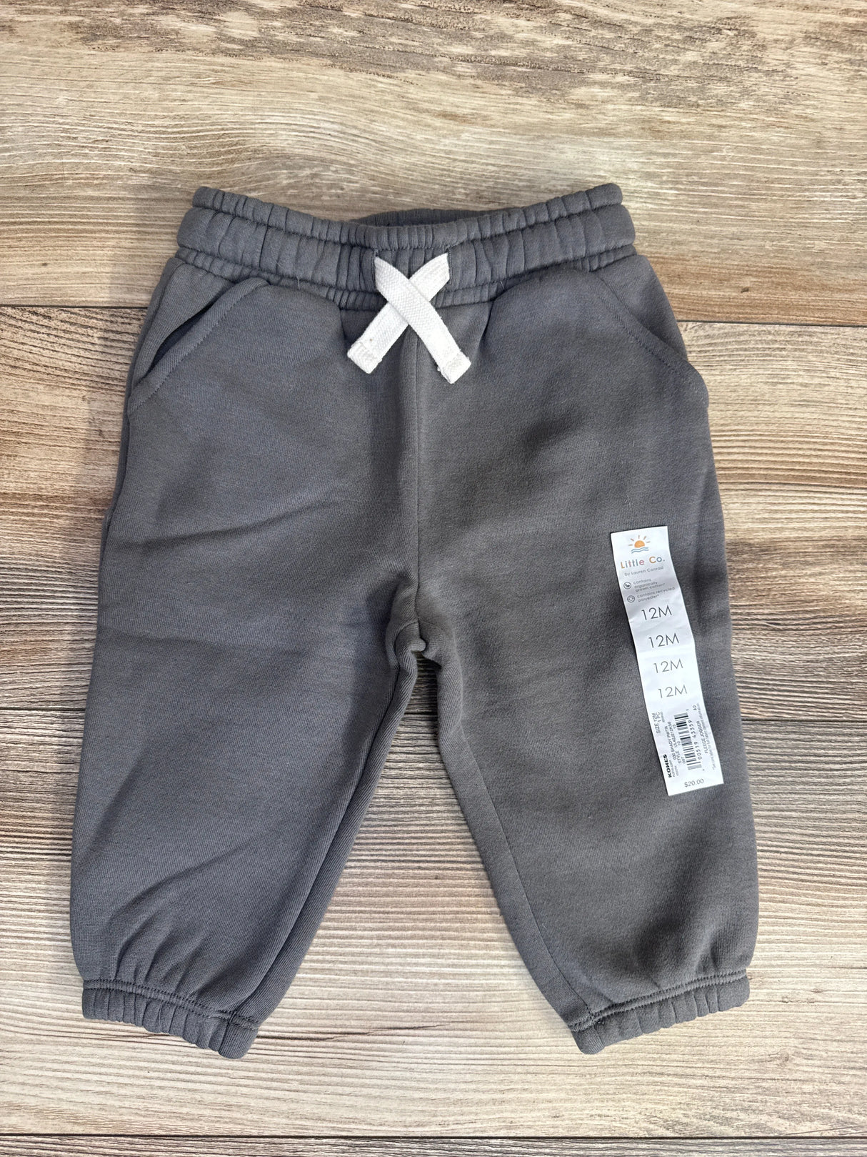 NEW Little Co. by Lauren Conrad Fleece Joggers Pewter sz 12m