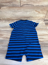 NWOT Simple Joys Striped Henley Shortie Romper Blue sz 18m