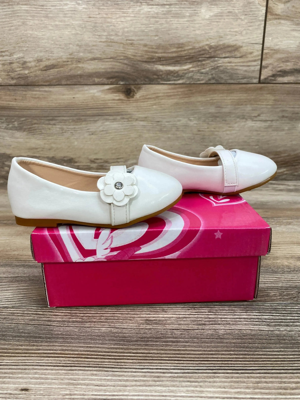 NEW Little Star Girl's Mary Jane Flats Dress Shoes White Sz 6c