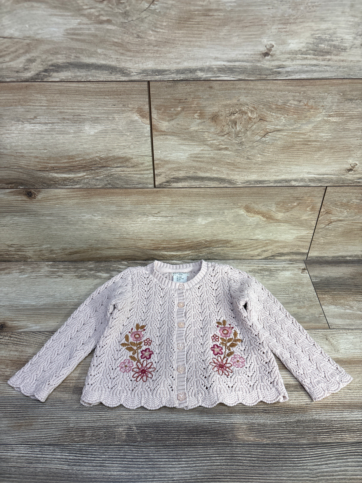 Max Studio Embroidered Knit Cardigan Ivory sz 18m