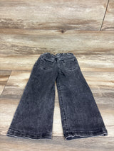 Cat & Jack Embroidered Flower Wide Leg Jeans Grey sz 4T