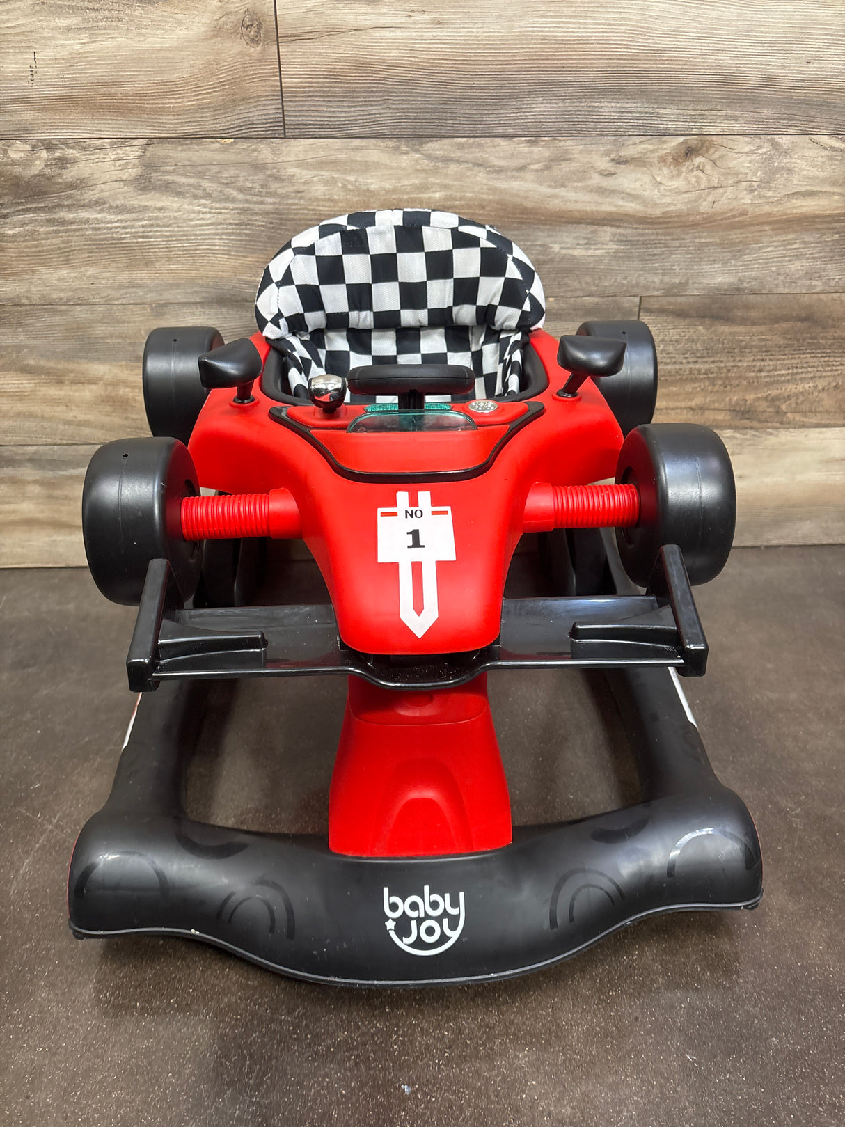 Baby Joy 4-in-1 Foldable Baby Activity Racecar Walker Red