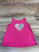 Cat & Jack Sequin Heart Tank Top Pink sz 4-5T