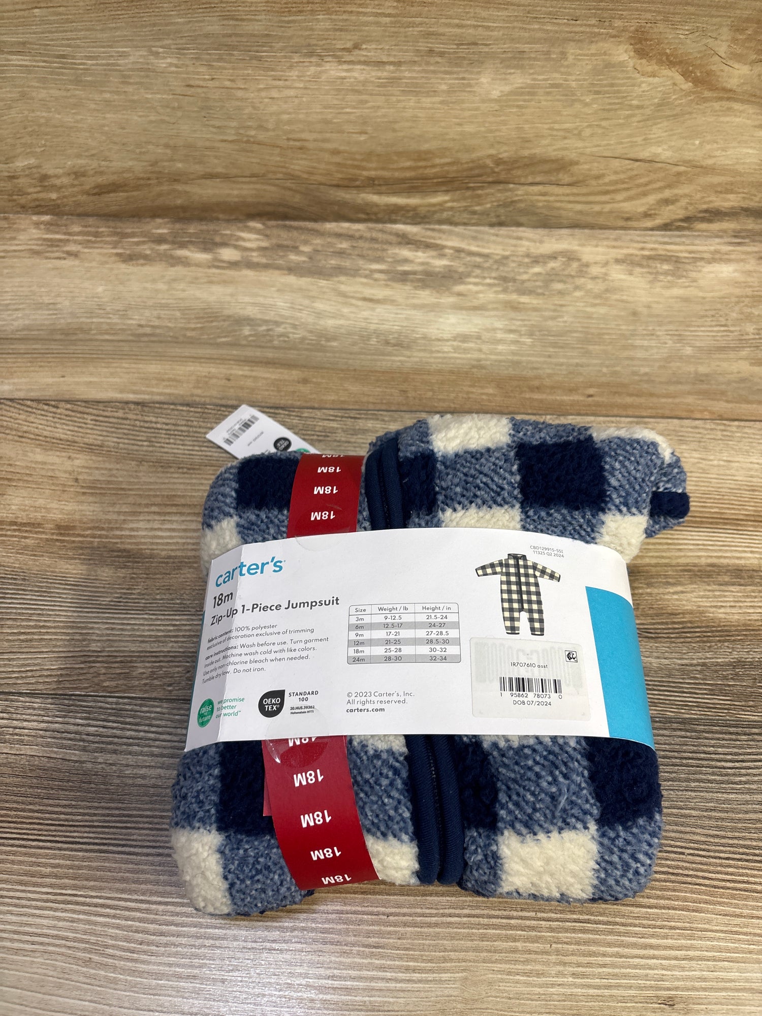 NEW Carter's Sherpa Zip-Up Jumpsuit Blue sz 18m