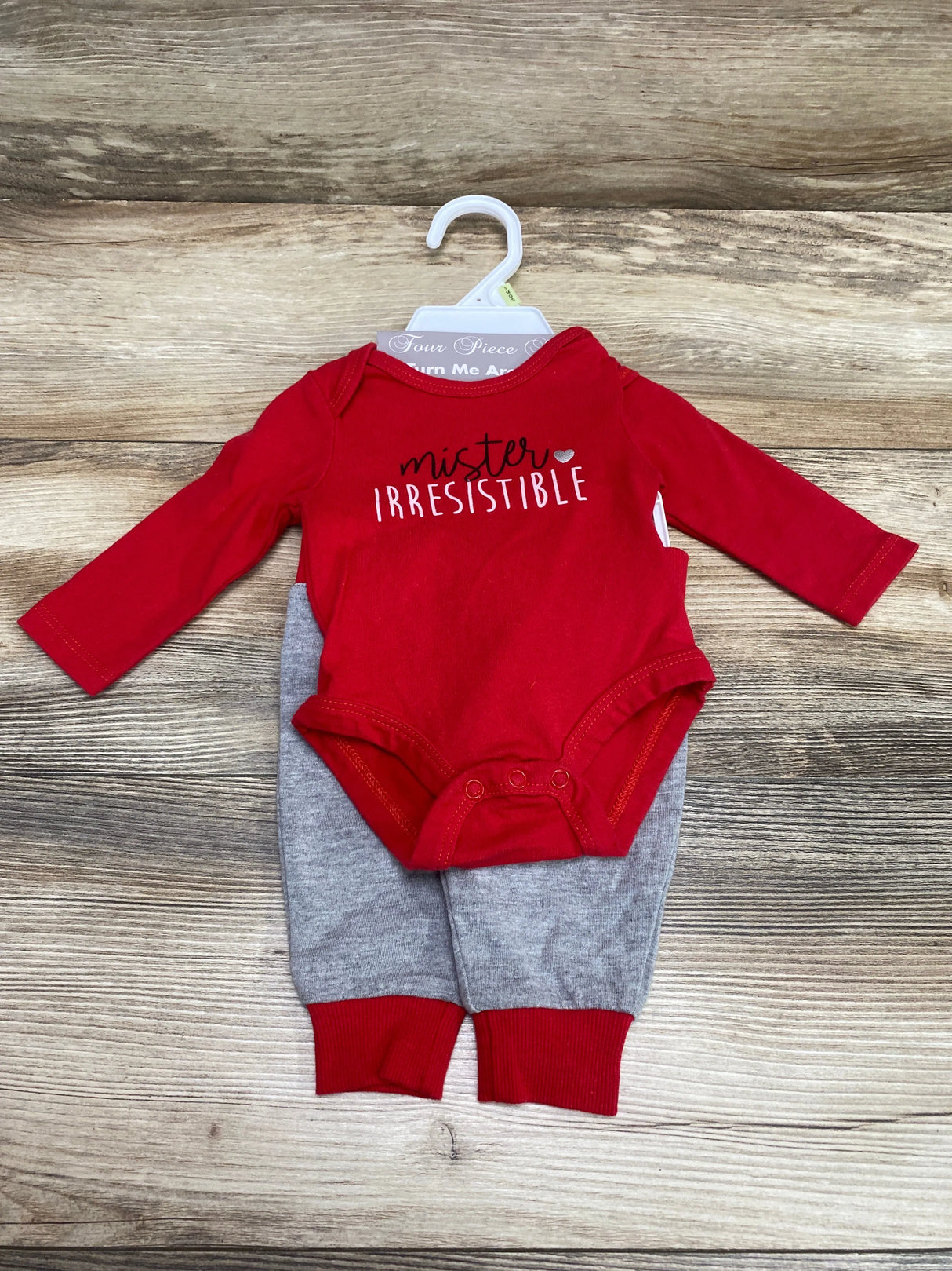 NEW Baby Essentials 4pc Mister Irresistible Bodysuit Set Red sz 3m