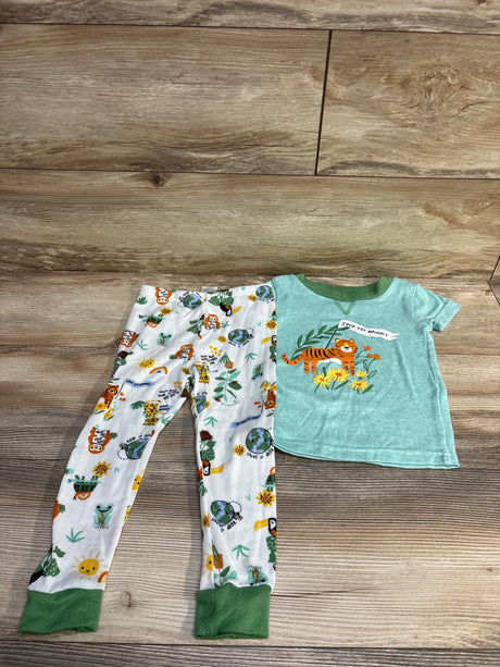 PJ Essentials 2pc Save The Animals Pajama Set Green sz 3T - Me n Mommy To Be