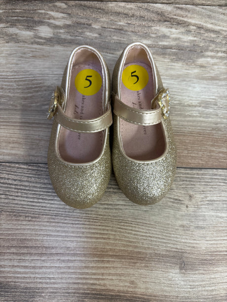 Cupcakes & Cashmere Gold Glitter Mary Jane Shoes sz 5c - Me n Mommy To Be