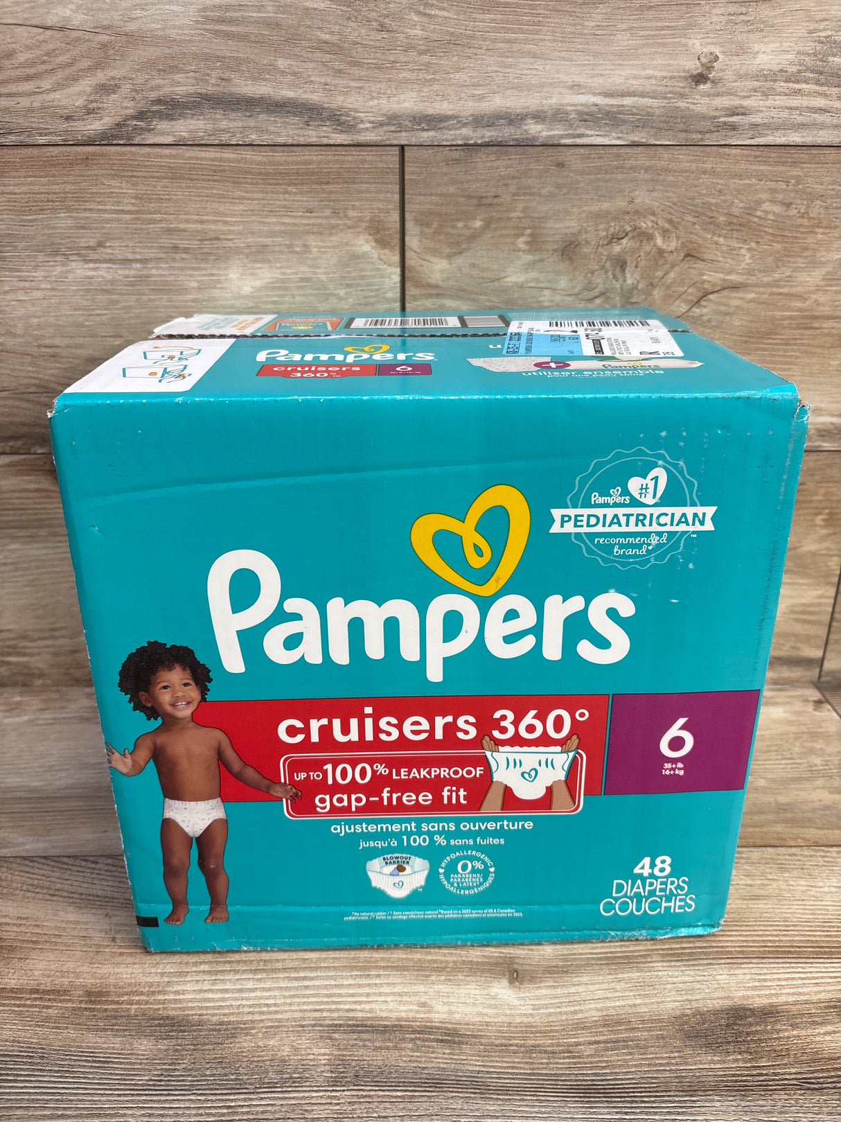 NEW Box of Pampers Cruisers 360 Diapers, Size 6 48ct.