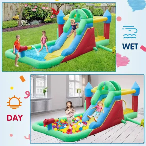 Bounce House with Water Slide and Air Blower
