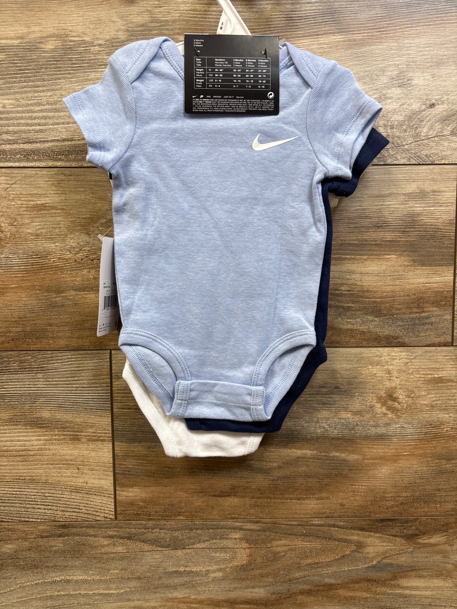 NEW Nike 3pk Bodysuits Blue sz 6m