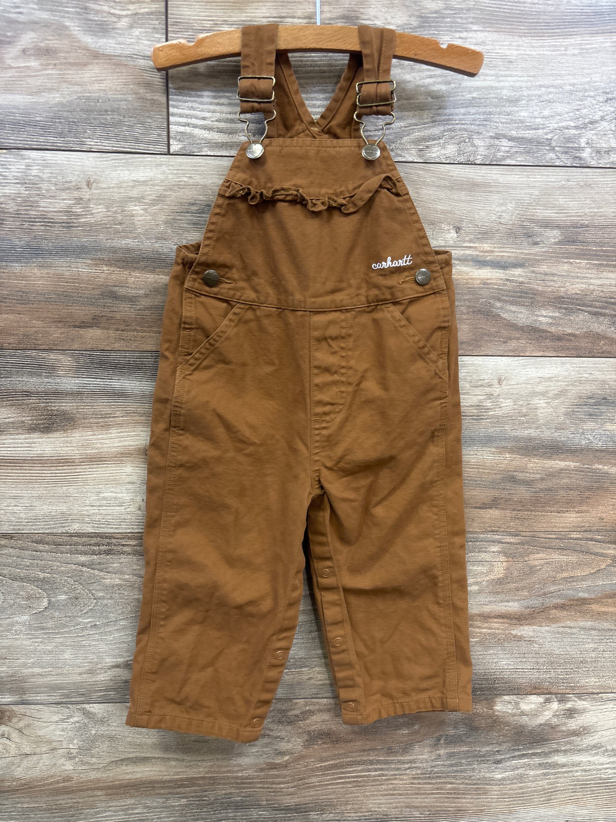Carhartt Canvas Ruffle Front Overalls in Carhartt Brown sz 18m