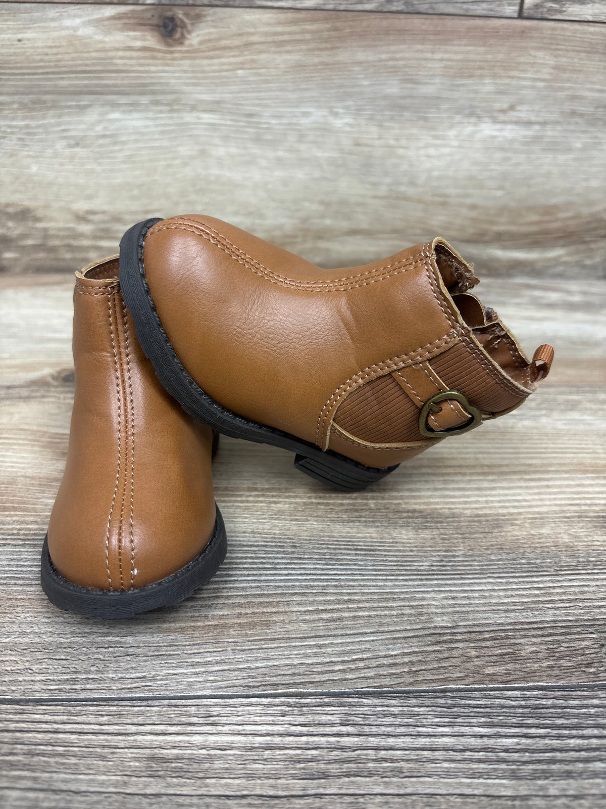 Carter's Heart Buckle Ankle Boots Brown sz 4c
