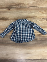 Calvin Klein Gingham Plaid Button Up Shirt Blue sz 24m