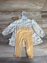 NEW Kit + Pearl 2pc Rainbow & Ribbed Leggings Set White sz 3-6m