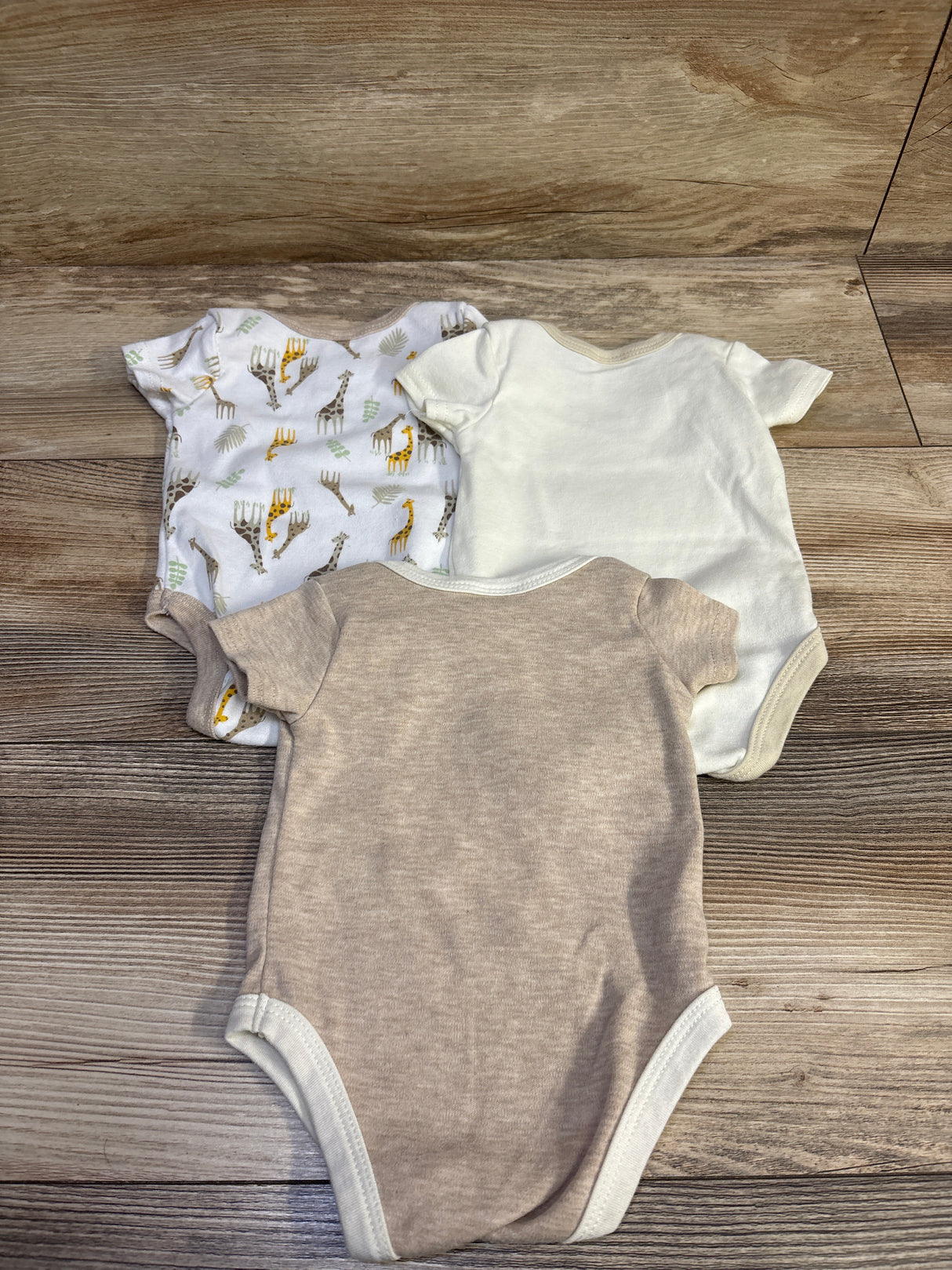Little Beginnings 3pk Bodysuits Set Tan sz 0-3m