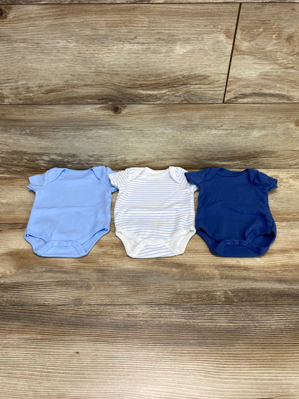 Sterling Baby 3pk Bodysuits Blue/White sz Newborn