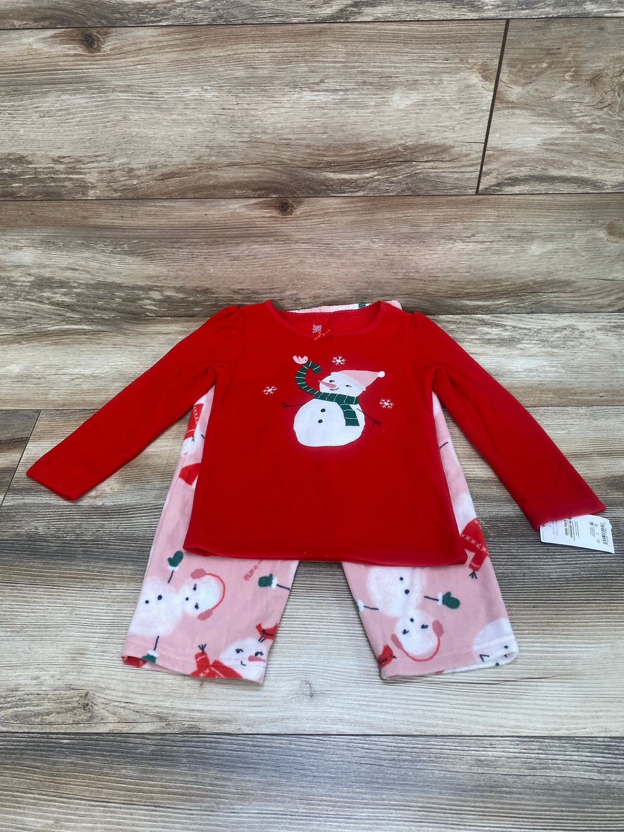 NEW Just One You 2pc Snowman Fleece Pajama Set Red sz 3T - Me n Mommy To Be