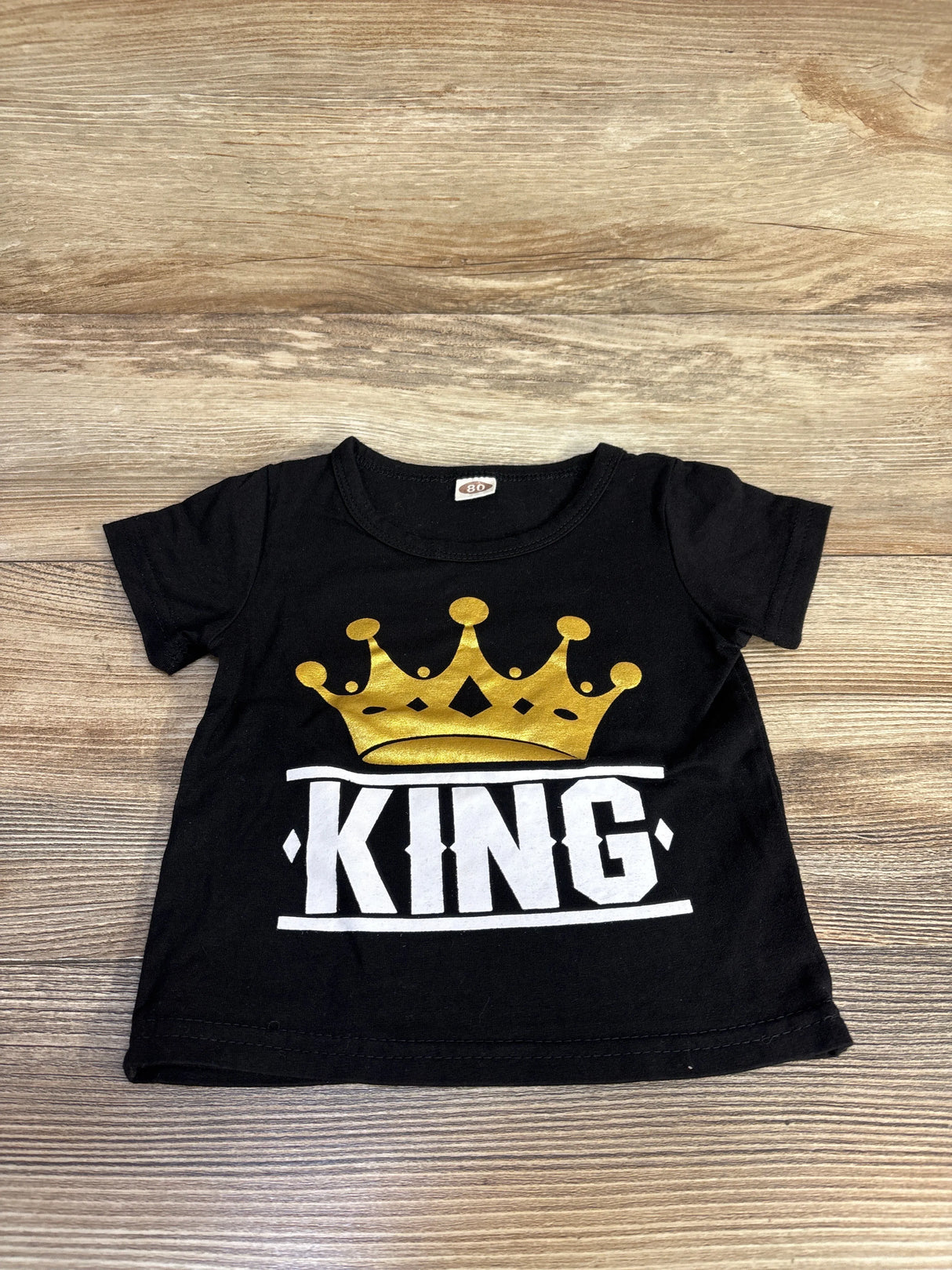 King T-Shirt Black sz 9-12m - Me n Mommy To Be