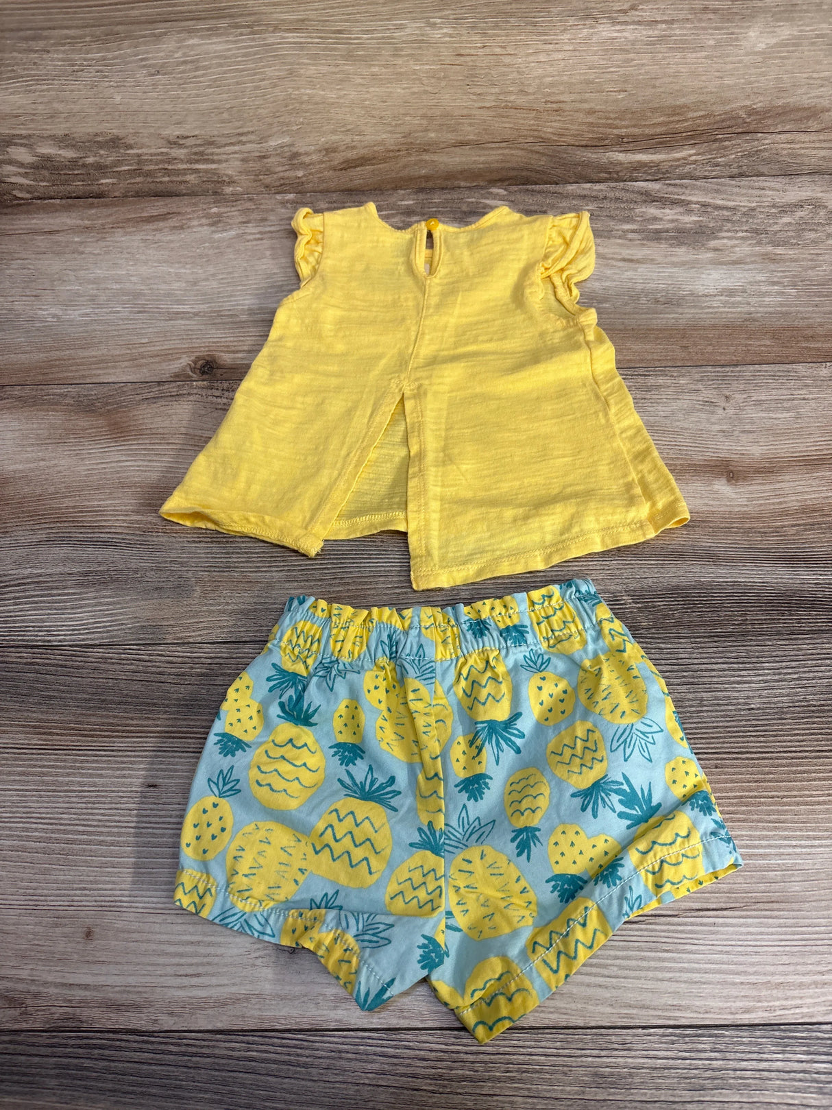 Just One You 2pc Pineapple Top & Shorts Yellow sz 9m
