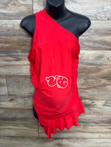 Summer Mae Maternity Baby Print 1pc Swim Suit Red sz XL