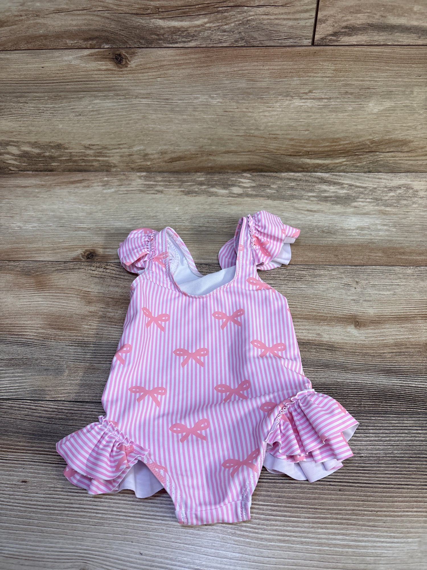 Shein 1pc Striped Swimsuit Pink sz 6-9m
