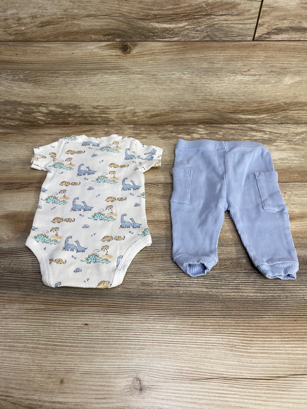 Liam & James 2pc Dino Bodysuit & Pants White sz 3-6m