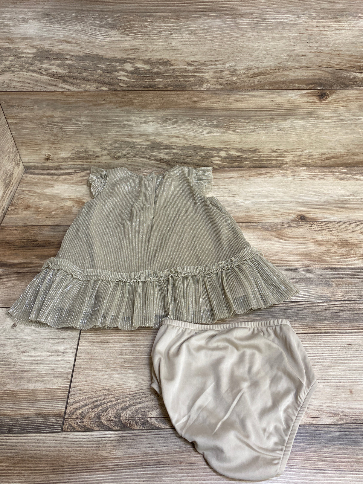 Cat & Jack Gold Metallic Tulle Dress sz 12m
