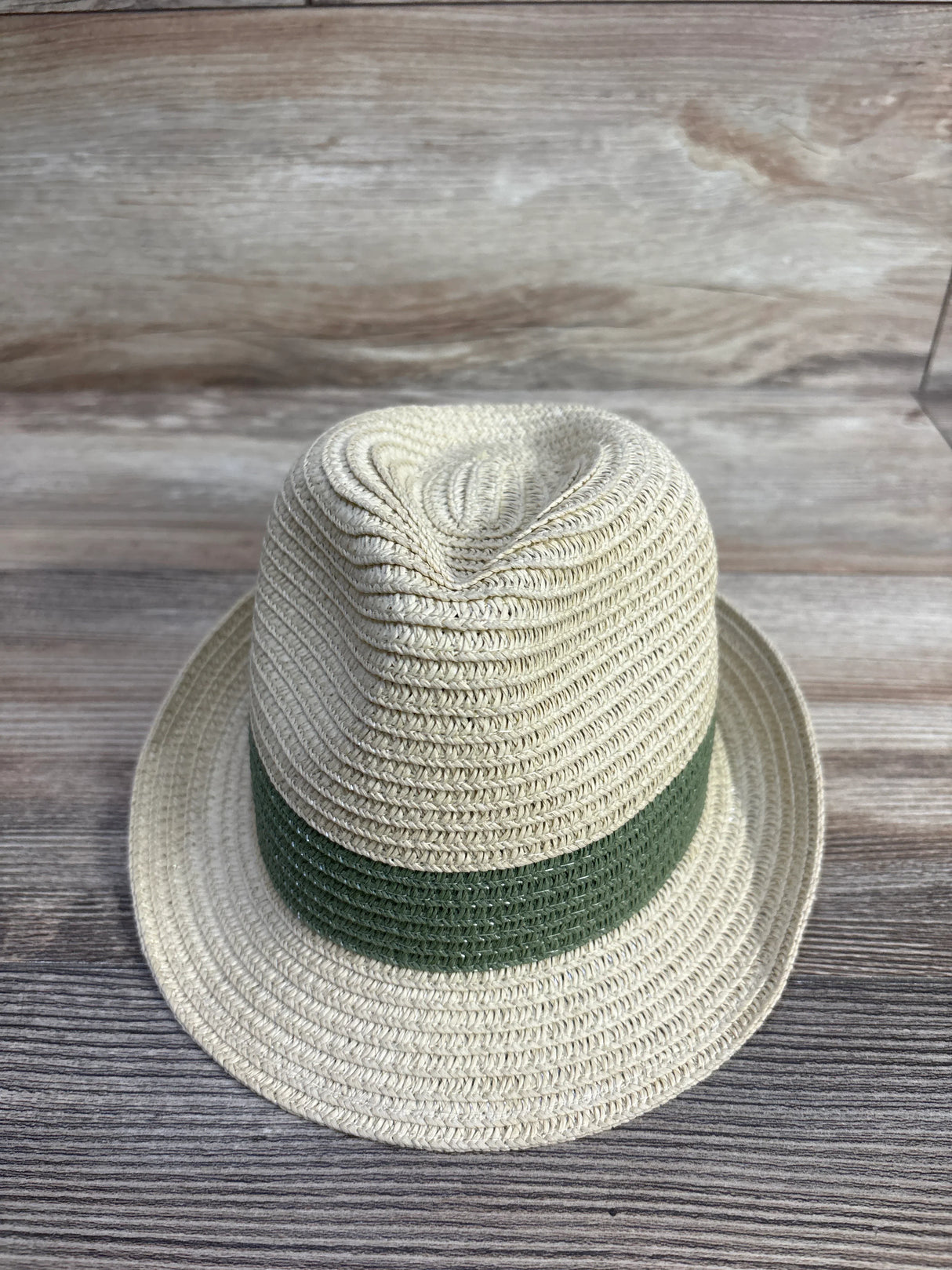 Green Stripe Paper Straw Hat