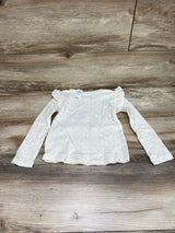 NEW Baby Gap Ivory Ruffle Rib T-Shirt sz 4T