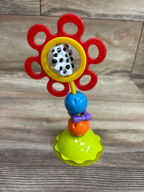 Front view of PlayGro Twist and Chew High Chair Toy showcasing colorful rings and stacked bead-shaped components