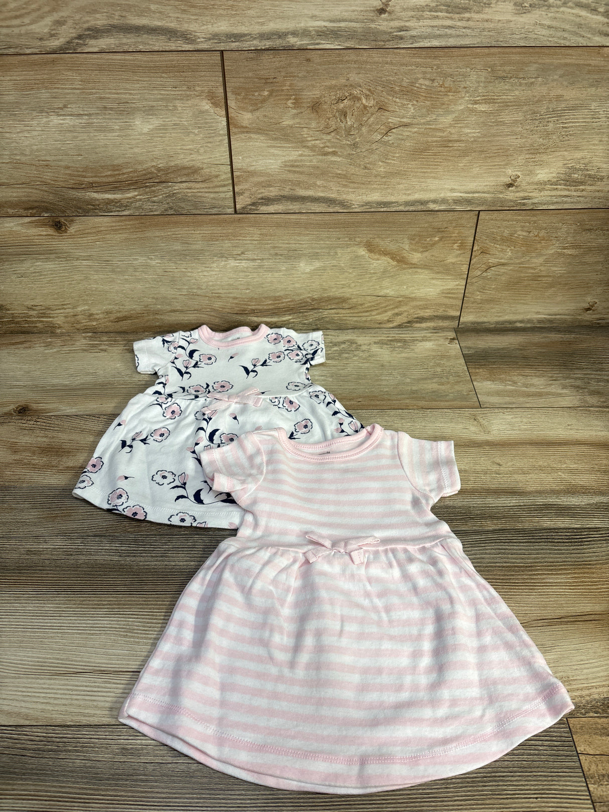Touched By Nature 2pk Striped & Floral Dresses Pink sz 0-3m