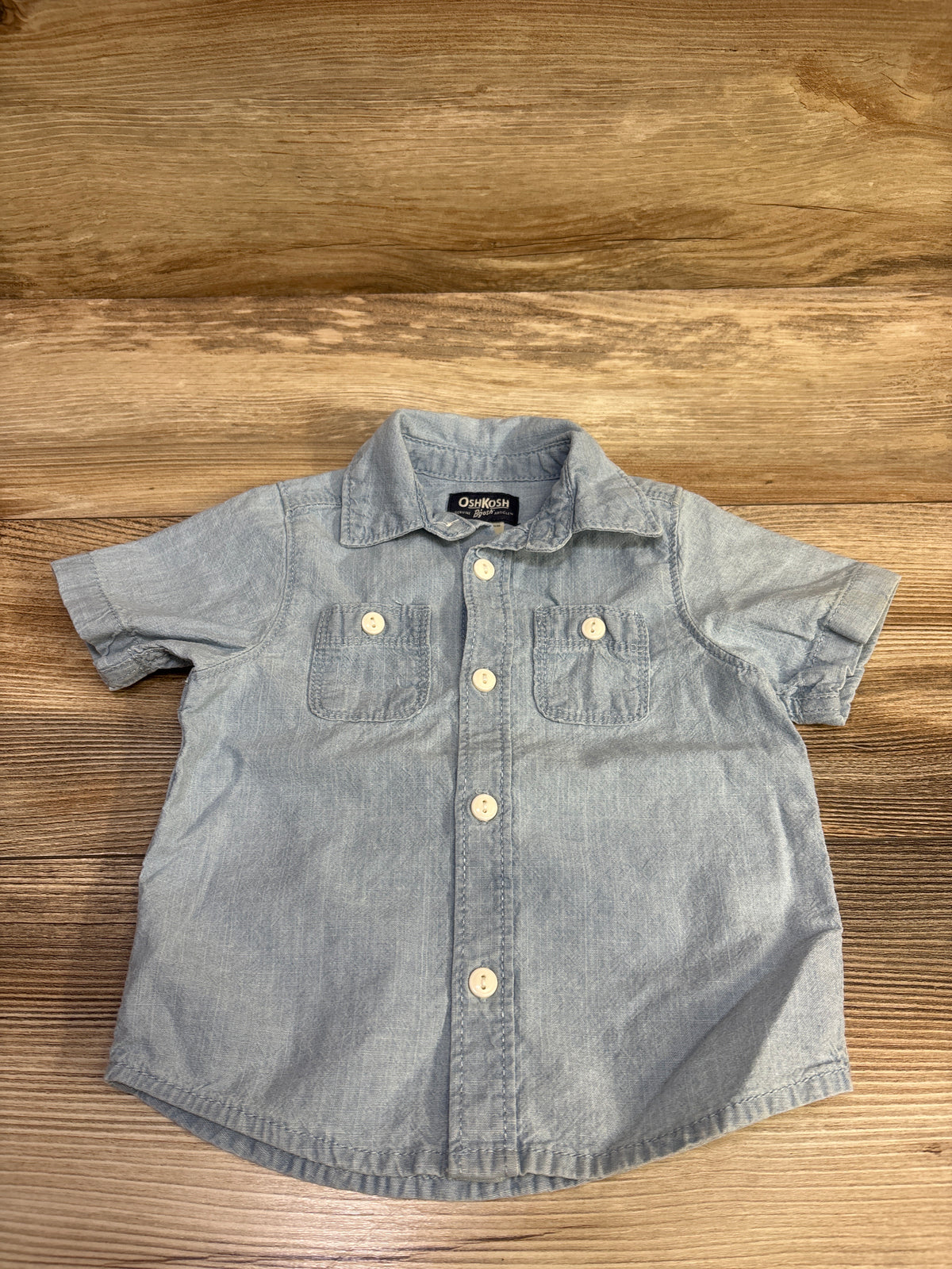 OshKosh Chambray Button Up Shirt Blue sz 12m