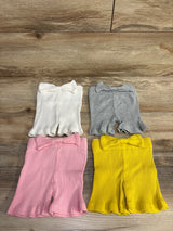 4pk Ribbed Bow Shorts Set Grey sz 3-6m