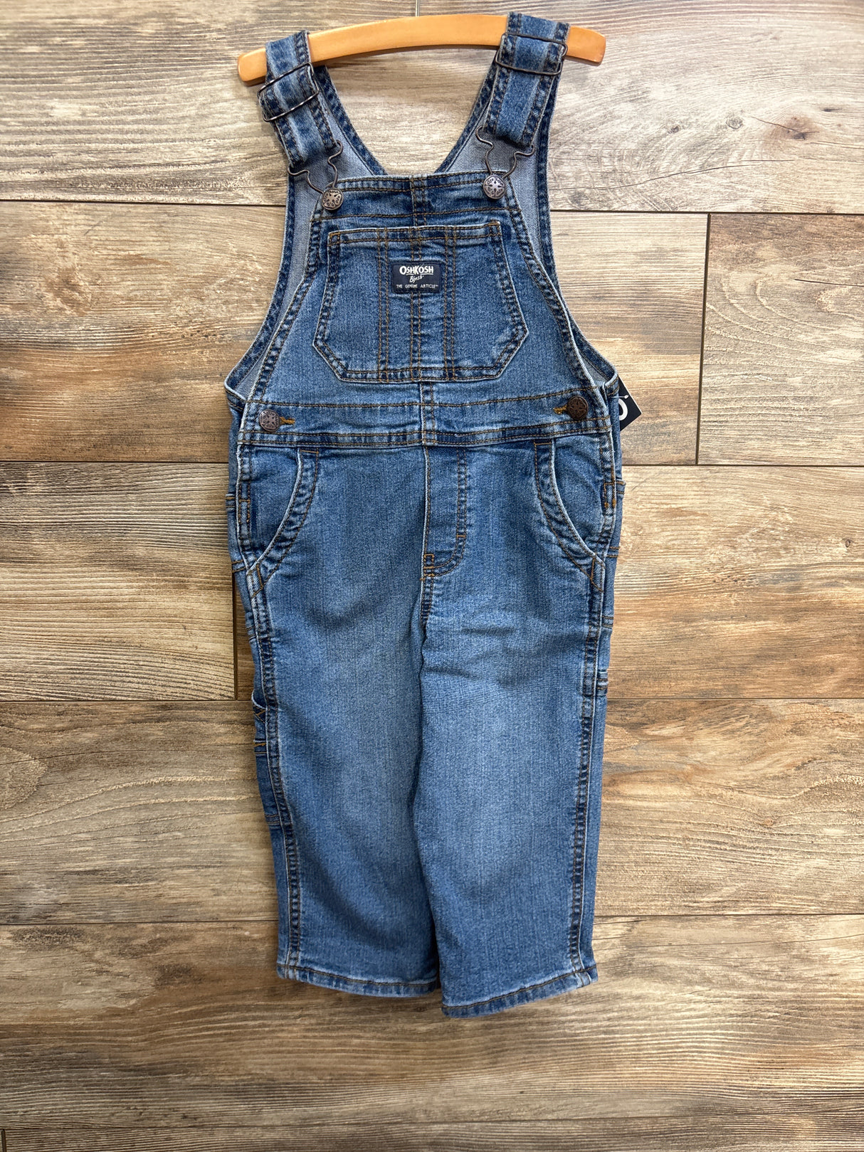 NEW OshKosh Medium Wash Denim Overalls Blue sz 2T