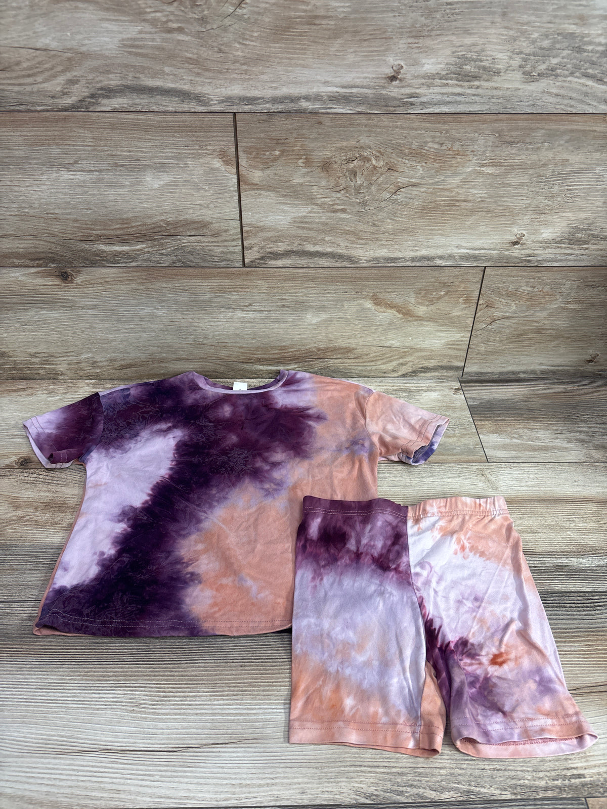 Shein 2pc Tie-Dye Shirt & Shorts Set Purple sz 4T