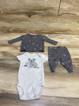 Child Of Mine 3pc Shirt, Bodysuit, & Pants Set Grey sz Newborn