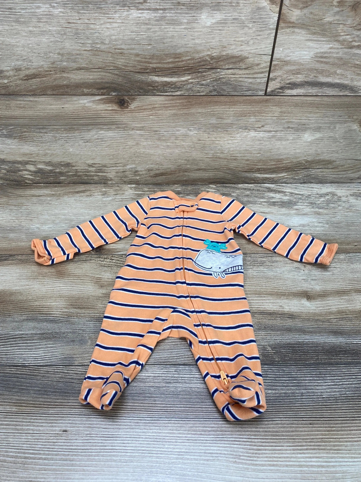 Carter's Orange Striped Sleeper sz Newborn - Me 'n Mommy To Be