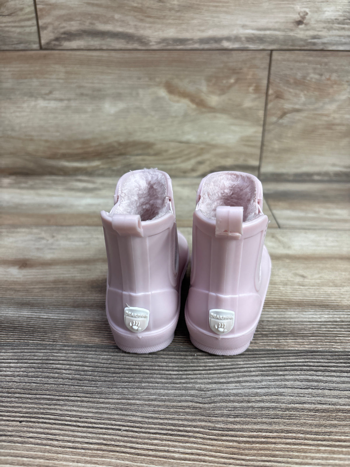 Bearpaw Chelsea Rainboot With Faux Fur Pink sz 4c