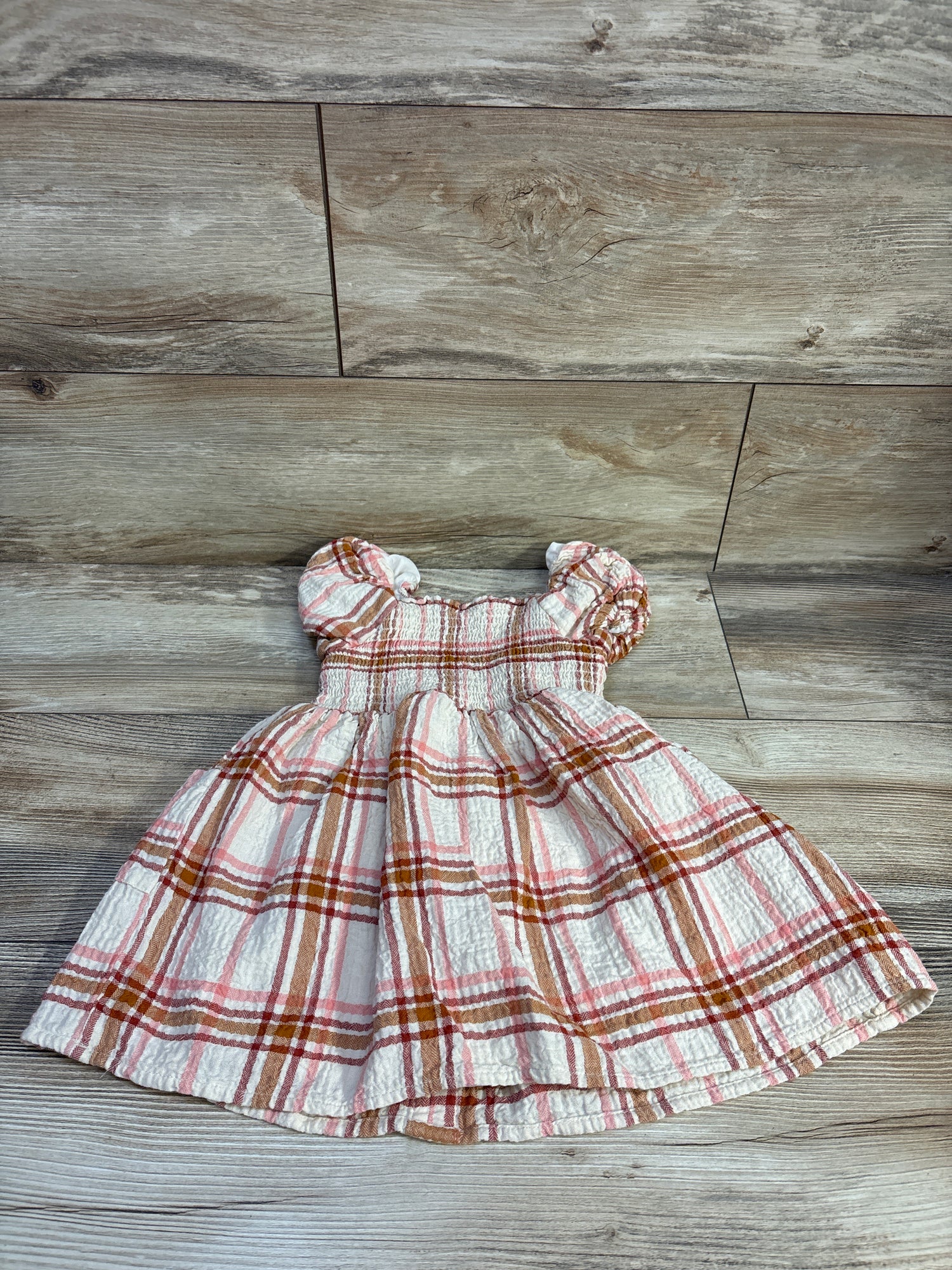Cat & Jack Smocked Gauze Dress Beige sz 3T