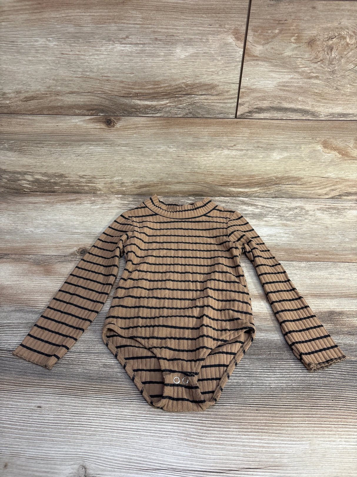 Zara Striped Long Sleeve Bodysuit Brown sz 2-3T - Me n Mommy To Be