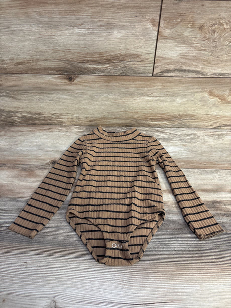 Zara Striped Long Sleeve Bodysuit Brown sz 2-3T - Me n Mommy To Be
