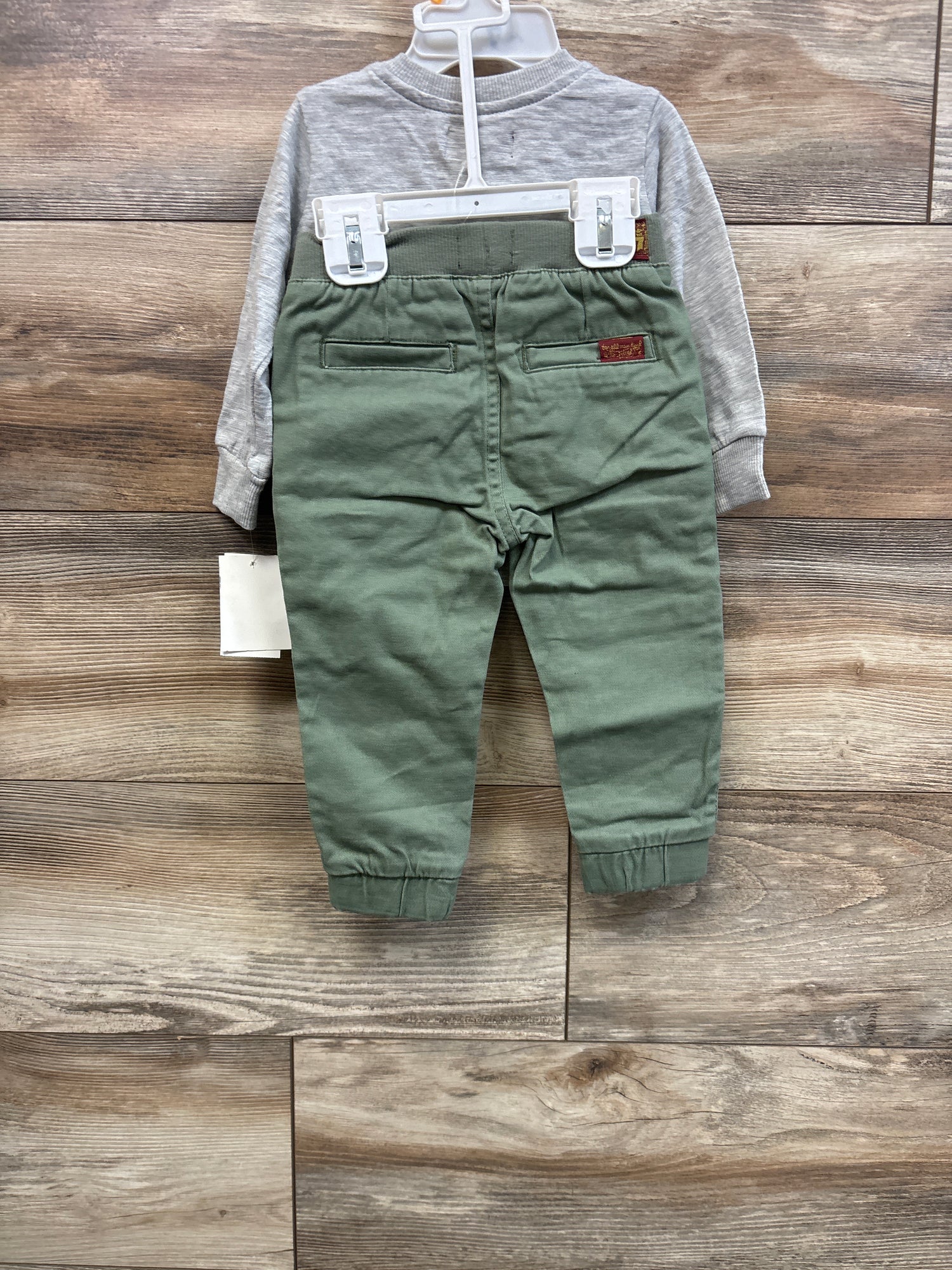 NEW 7 For All Mankind 2pc Henley Shirt & Pants Set Grey sz 12m